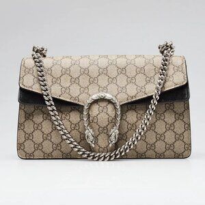 Gucci Beige/Black GG Supreme Coated Canvas Dionysus Small Shoulder Bag